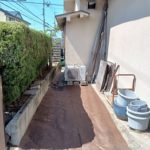 防草シートと砂利の施工　奈良市